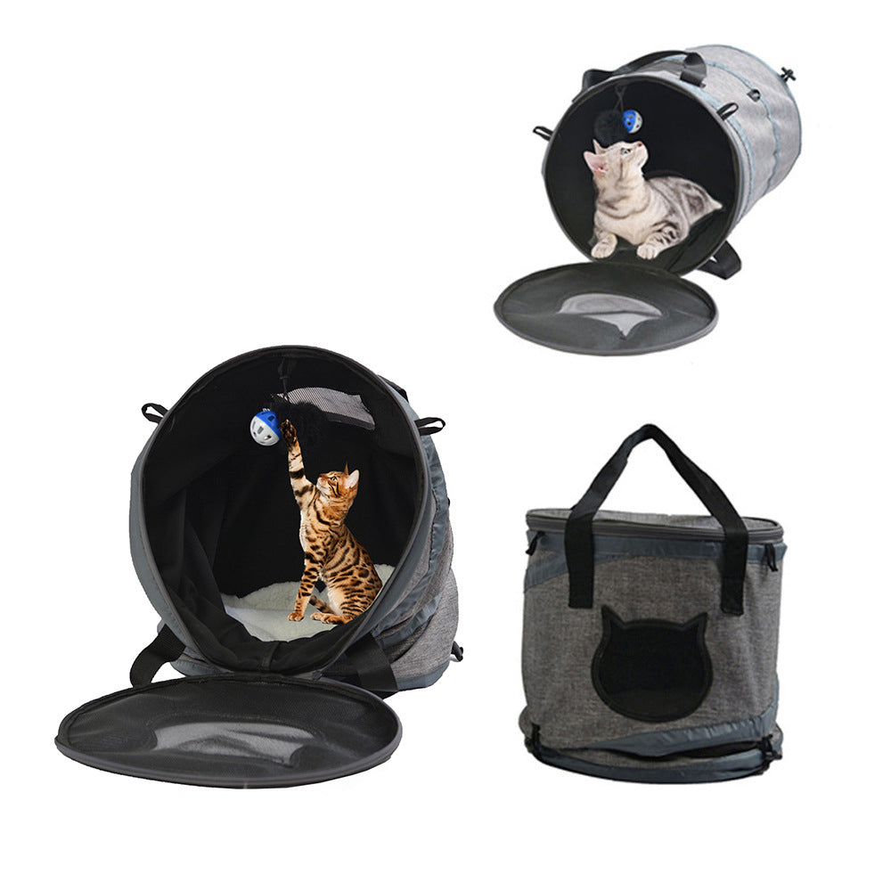 Foldable Cat Tunnel Kennel & Pet Bag – Cozy Cave for Cats & Small Dogs