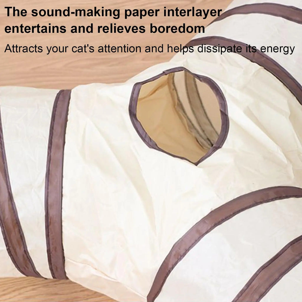 Cat Tubes and Tunnels 3-Way Kitten Tunnel Tube Cat Toys Pet Supplies with Peek Hole Ball for Indoor Kitten Small Animal Rabbit