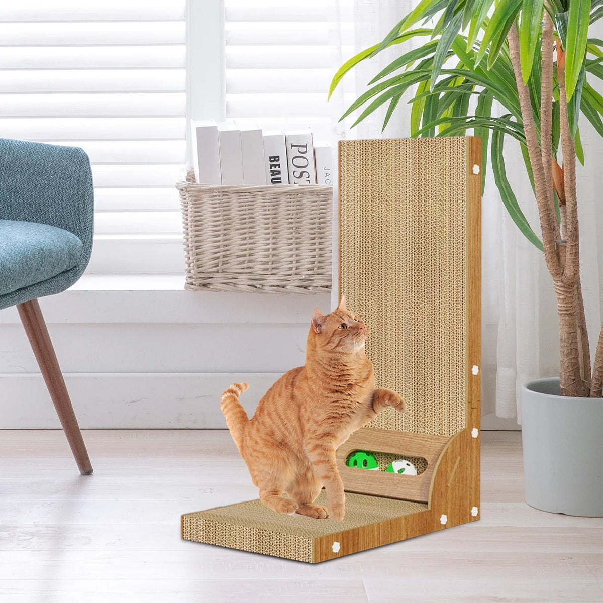 Cat Scratcher L Shaped Cat Scratching Board Pet Cat Toys Sofa Protector Pad Vertical Cat Scratch Pad for Cats Kitten Supplies