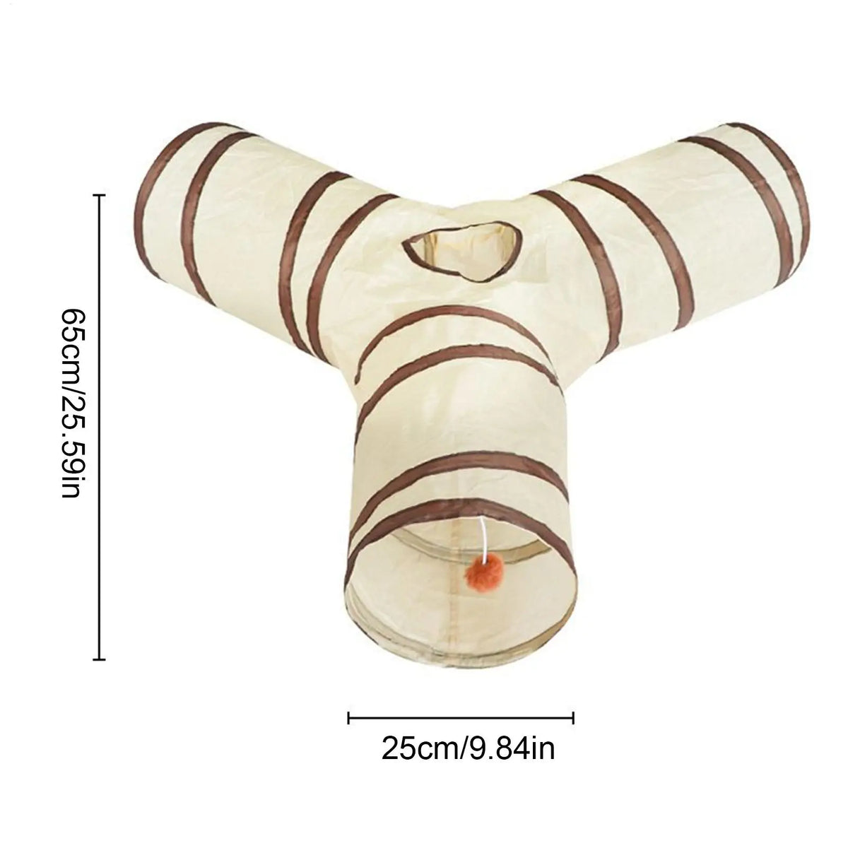 Cat Tubes and Tunnels 3-Way Kitten Tunnel Tube Cat Toys Pet Supplies with Peek Hole Ball for Indoor Kitten Small Animal Rabbit