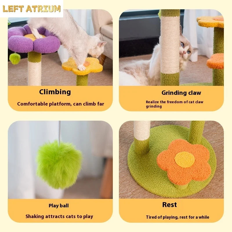 Cheap Design Floral Cute Flower Cat Tree