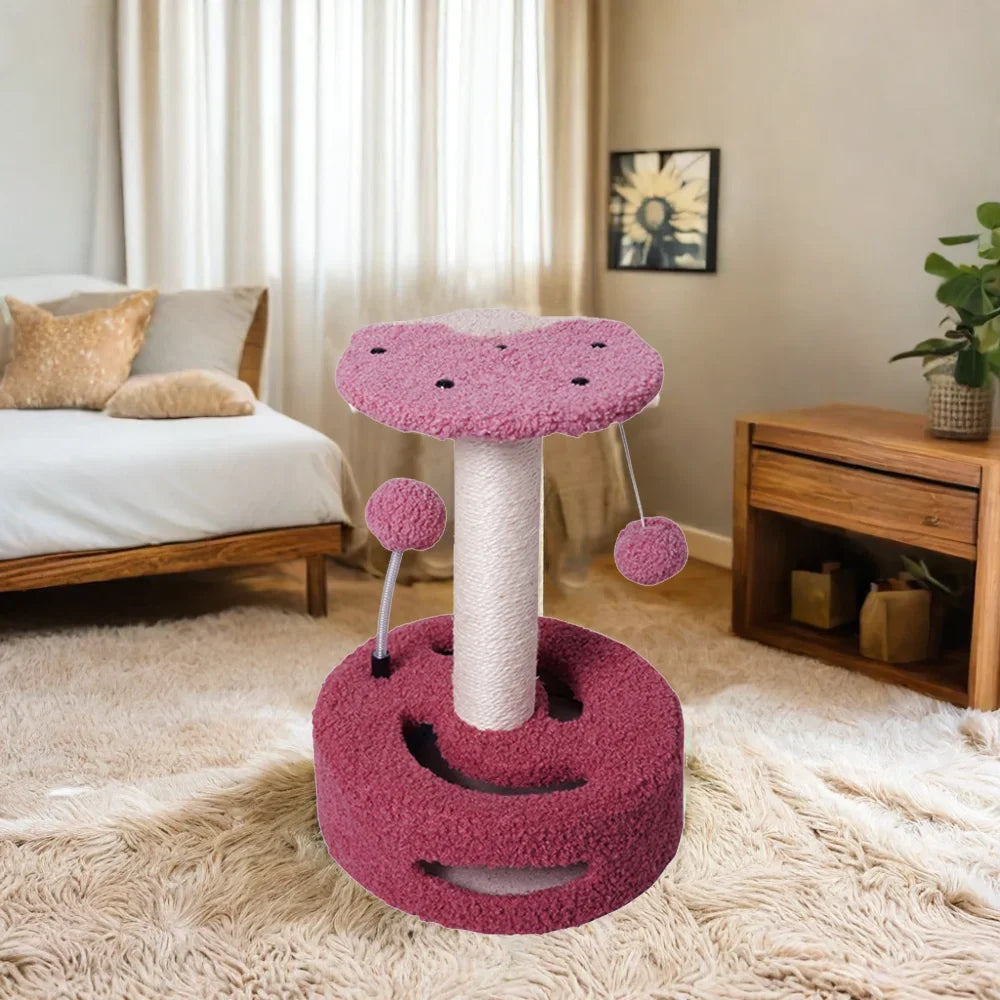 Cute Durable Sun Flower Design Cat Climbing Frame Cat Tree and Scratcher for Indoor Small Large Cats
