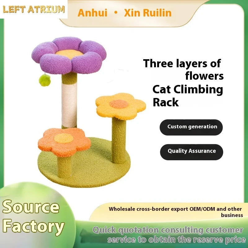 Cheap Design Floral Cute Flower Cat Tree