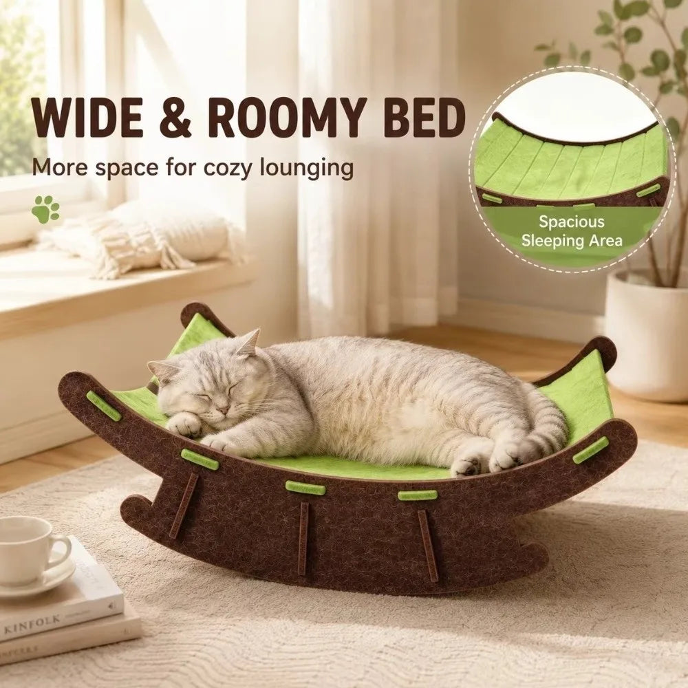 Pet Furniture Wear-Resistant Pet Rocker Bed Felt Elevated Cat Scratch Board Integrated Cat Lounge Chair Relieve Boredom