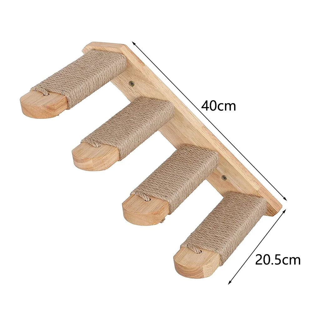 Wall Mounted Cat Wooden Basket Cat Shelf Perch Bed Sleeping Hammock Climbing Scratching Post Step Modern Cats Wall Furniture