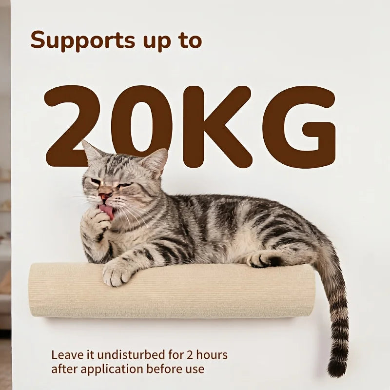 Self Adhesive Cats Scratching Post Wear Resistant Space Saving Cat Scratch Board Wall Mounted Cylinder Pet Furniture