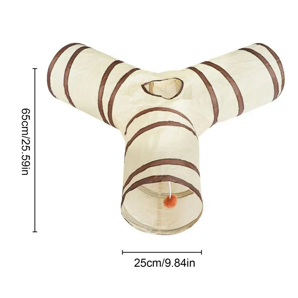 Cat Tubes and Tunnels 3-Way Kitten Tunnel Tube Cat Toys Pet Supplies with Peek Hole Ball for Indoor Kitten Small Animal Rabbit