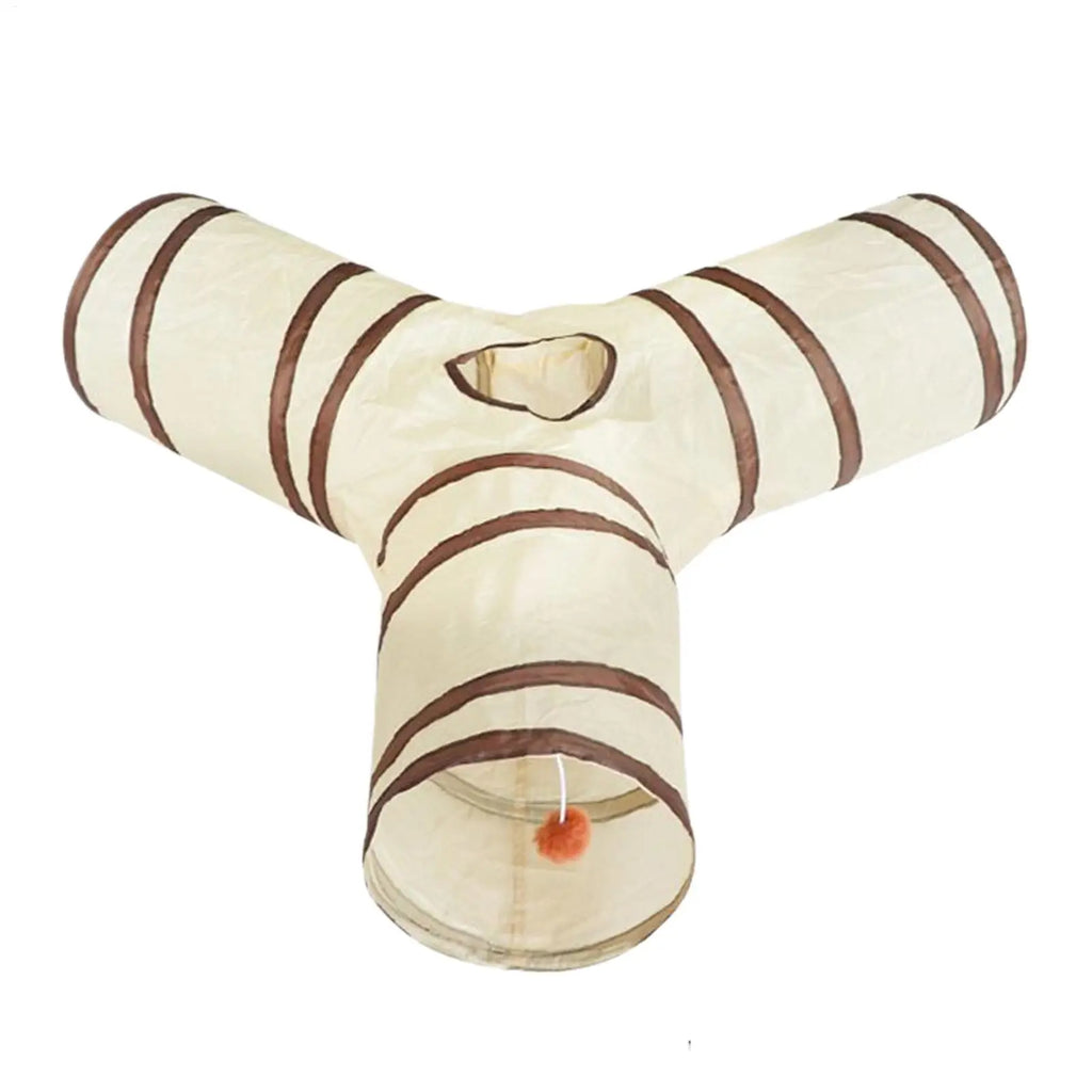 Cat Tubes and Tunnels 3-Way Kitten Tunnel Tube Cat Toys Pet Supplies with Peek Hole Ball for Indoor Kitten Small Animal Rabbit