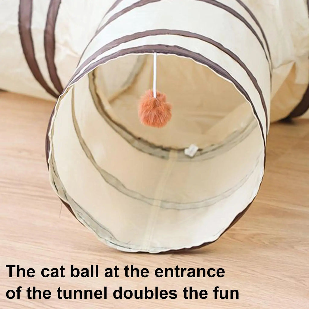 Cat Tubes and Tunnels 3-Way Kitten Tunnel Tube Cat Toys Pet Supplies with Peek Hole Ball for Indoor Kitten Small Animal Rabbit